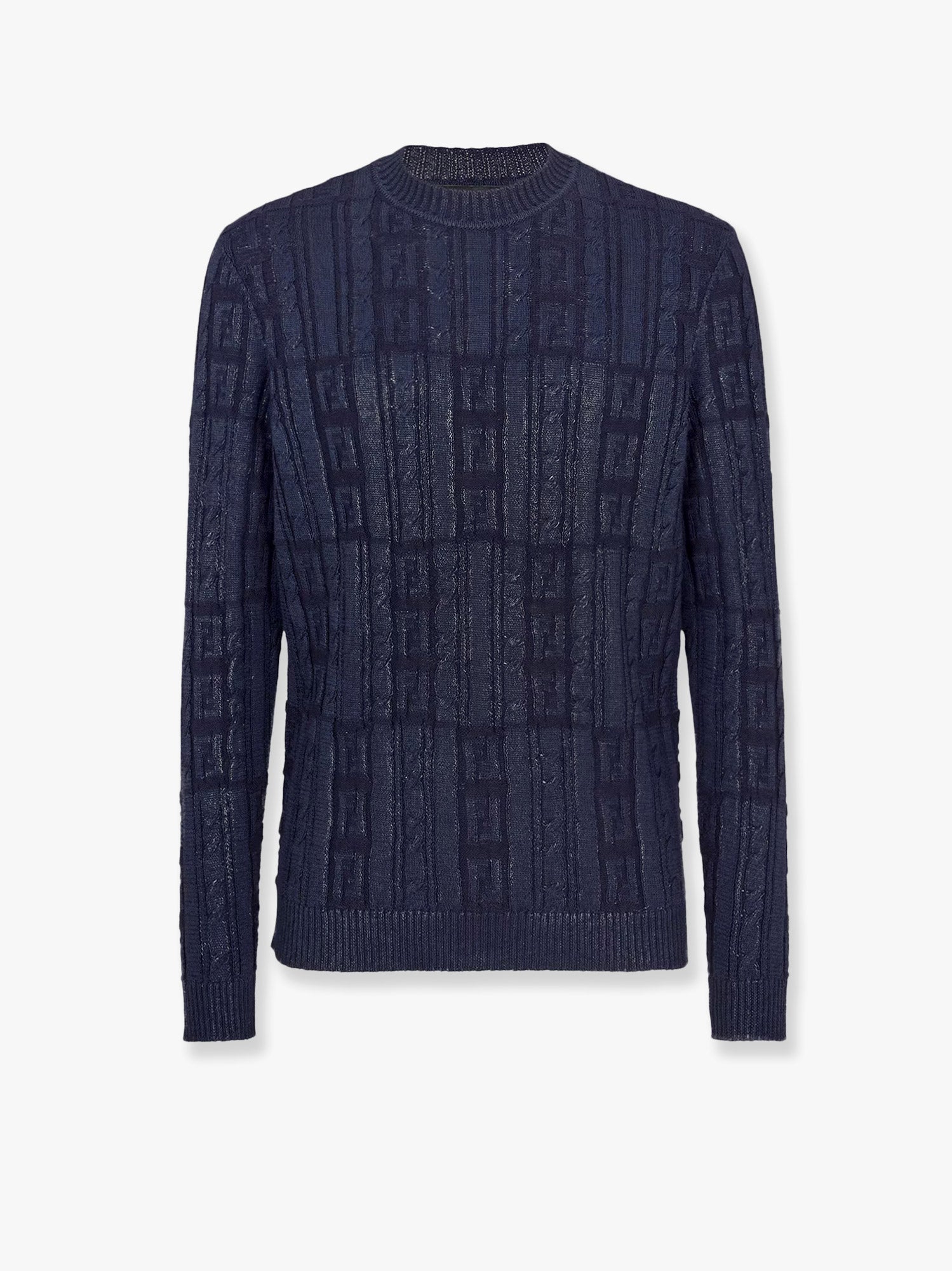 Пуловер FENDI Sweater Crewneck Patterned Синьо | FZX091ASGOF0H5A, 0