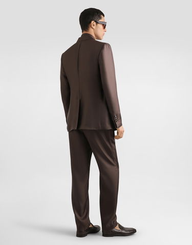 Панталони Dolce & Gabbana Dolce & Gabbana Silk Twill Jogging Trousers Кафяво | GP12QTFU10SM1213, 2