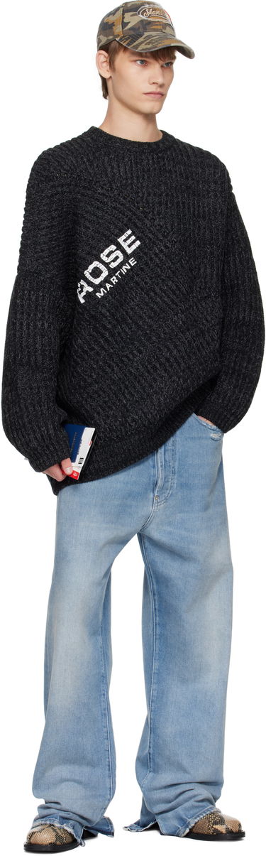 Пуловер Martine Rose Martine Rose Engineered Fisherman Rib Sweater Черно | 971YA03053, 3