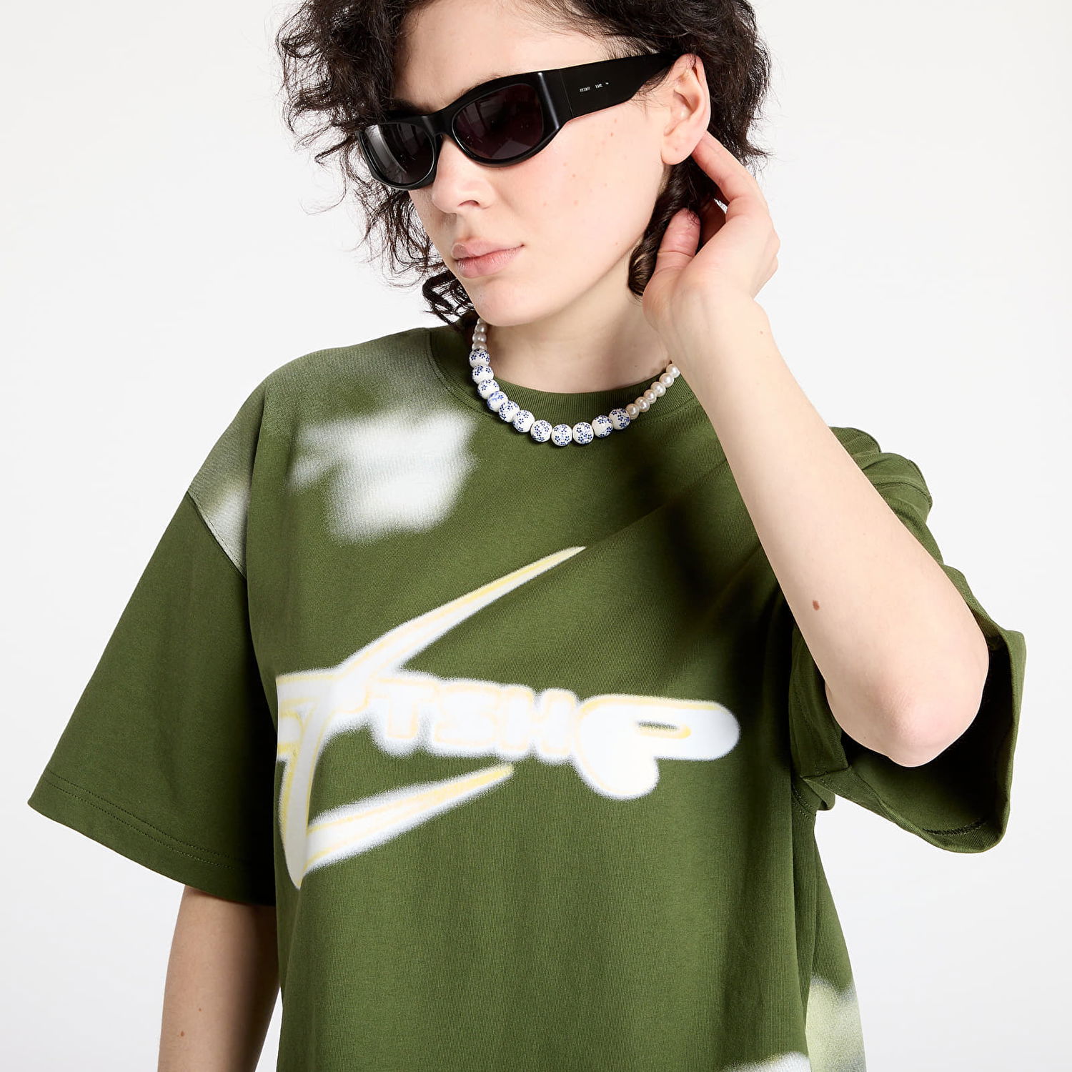 Тениска Footshop Walking Art By FTSHP T-Shirt Clouds Зелено | FTSHP_401, 1