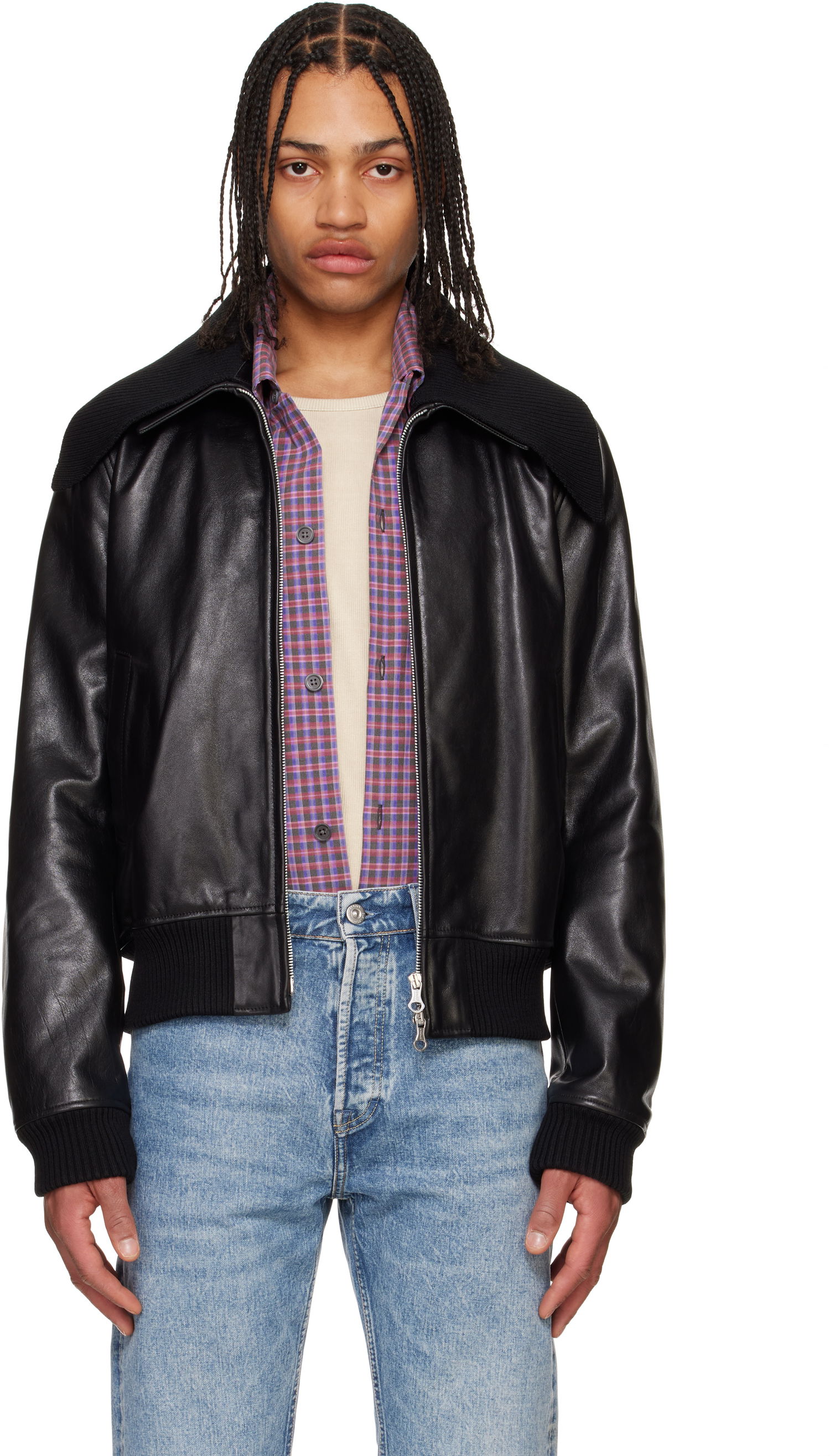 Яке бомбър OUR LEGACY Our Legacy Pharos Leather Bomber Jacket Черно | M2259MM, 0