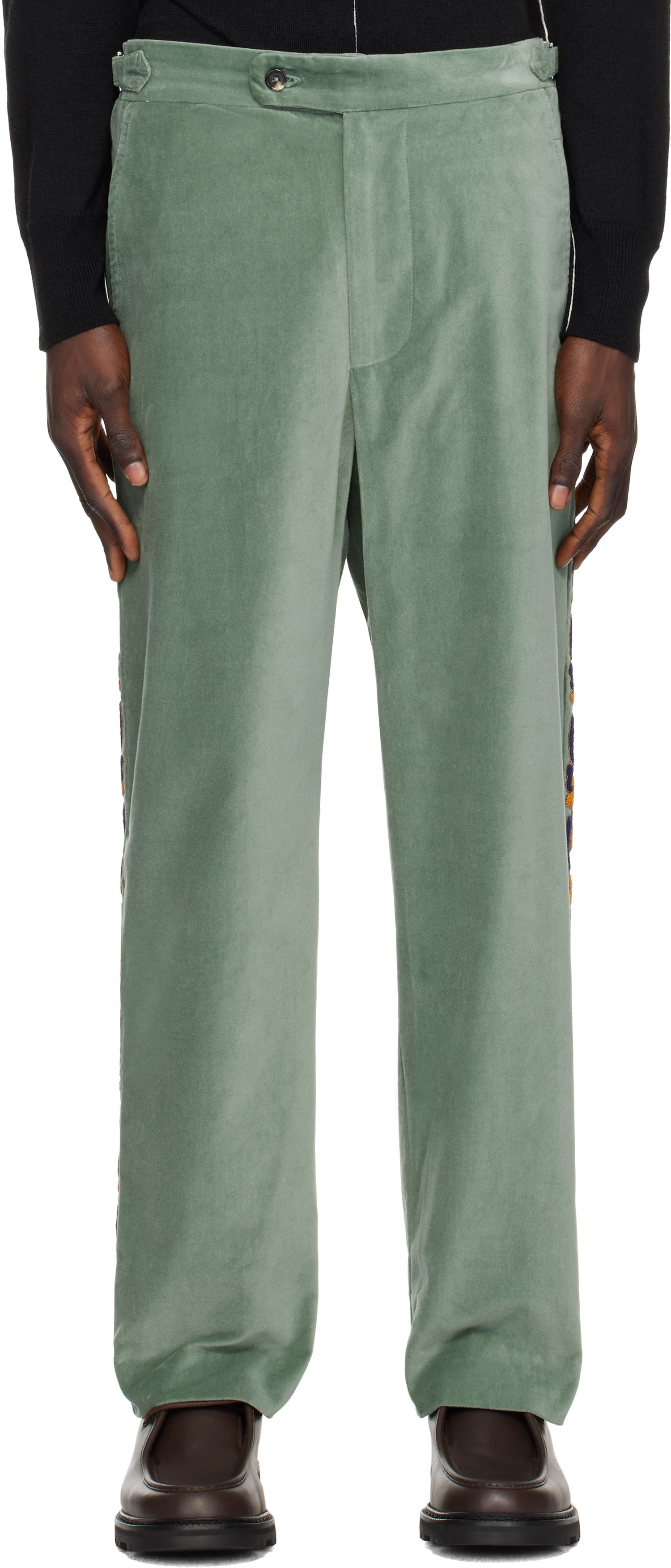 Панталони Bode Bode Oberon Floral Trousers Зелено | MRF24BT038, 0