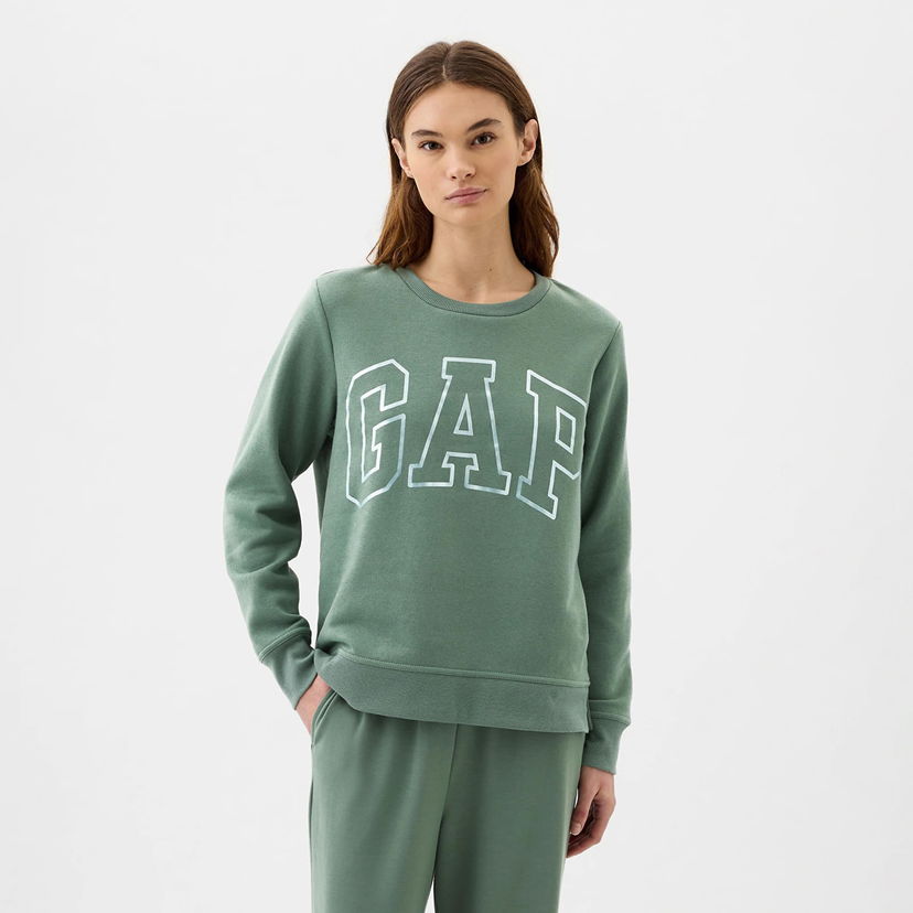 Суитчър GAP Logo Sweatshirt Laurel Wreath Green Зелено | 885265-00