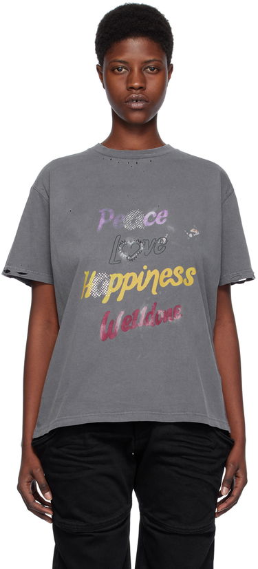 Тениска We11done We11done Lettering Graphic T-Shirt Сиво | WD-TT0-24-705-U-CH, 0
