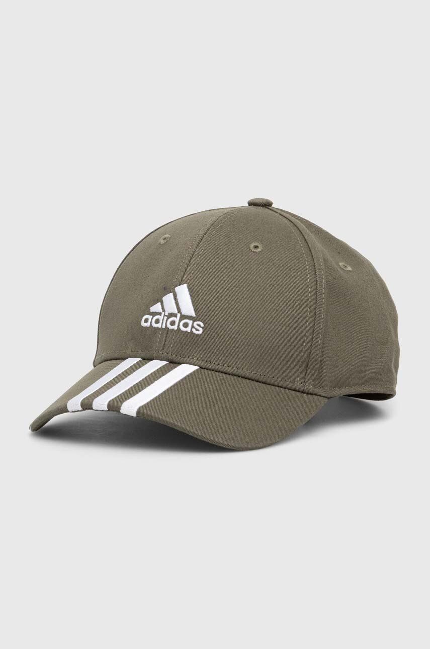 Шапка с козирка adidas Performance 3-Stripes Cotton Twill Baseball Cap Зелено | II3511, 0
