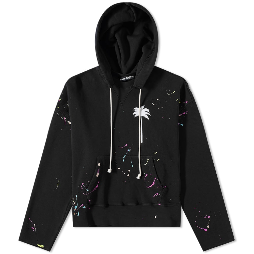 Суитчър Palm Angels Painted Palms Popover Hoody Черно | PMBB104S22FLE0011001, 0