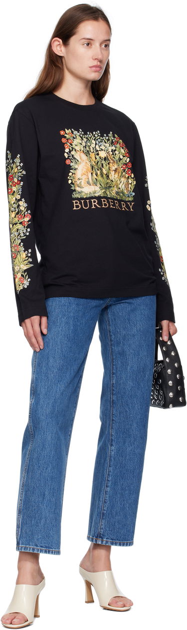 Тениска Burberry Burberry Forest Print Long-Sleeve T-Shirt Черно | 8115847, 3