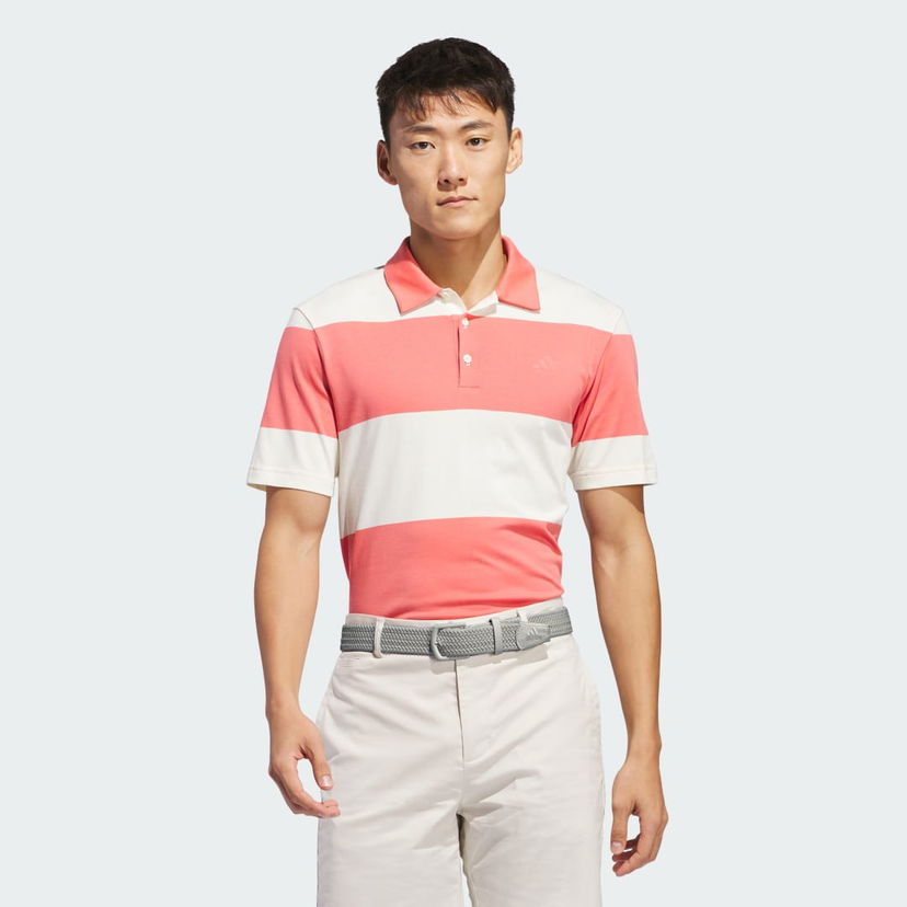 Поло тениска adidas Performance Colorblock Rugby Stripe Polo Shirt Оранжево
 | IU4357