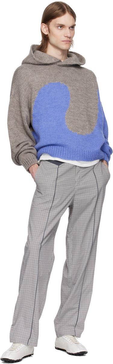 Пуловер ERL ERL Bicolor Swirl Knit Hoodie Синьо | ERL10N009, 3