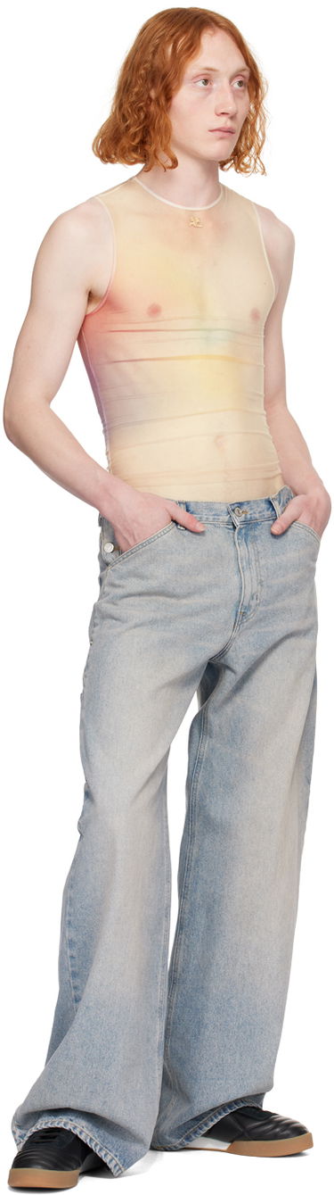 Дънки Courrèges Sailor Wide-Leg Jeans Синьо | 124DPA188DE0016, 3