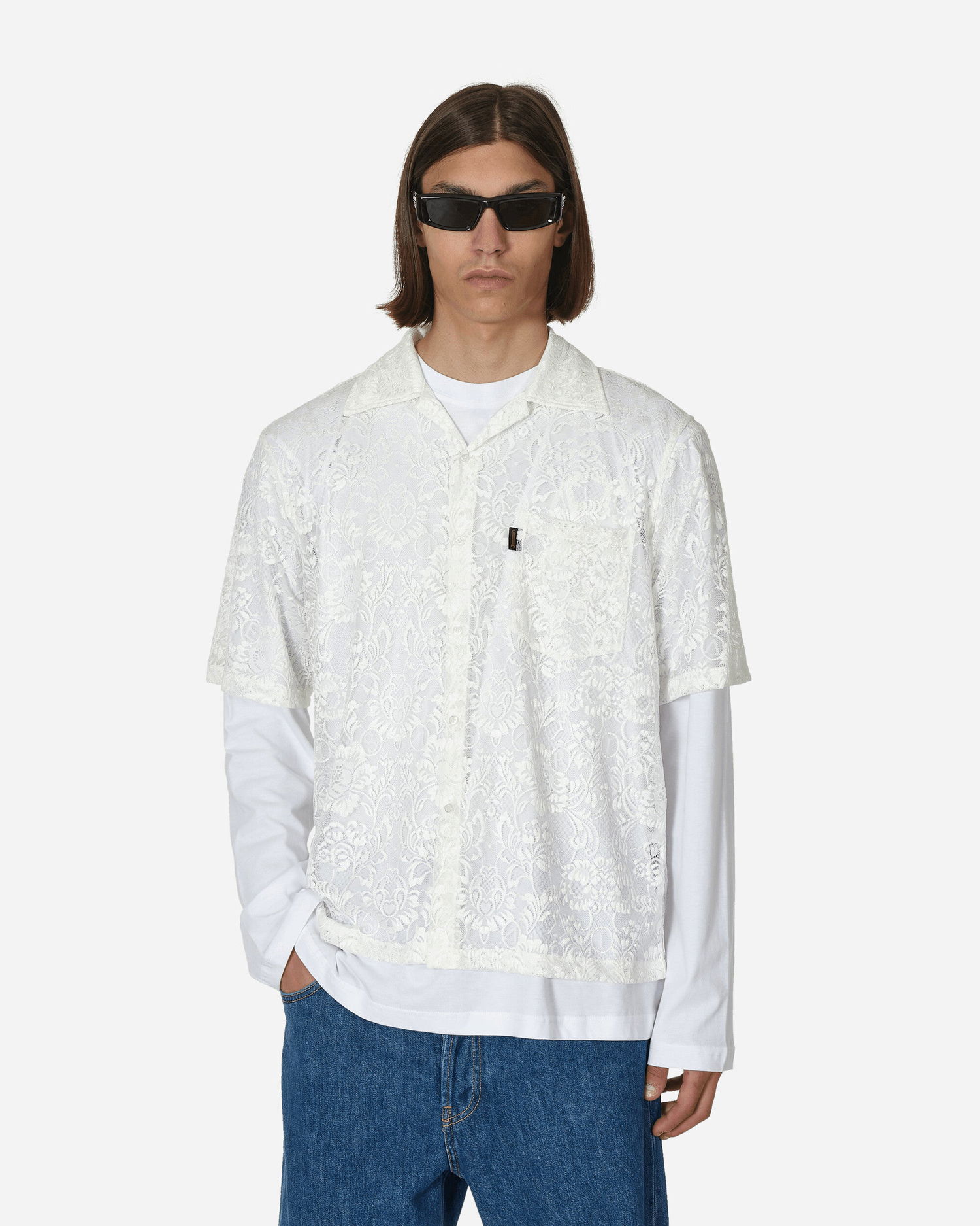 Риза Aries Lace Hawaiian Shirt Бяло | CTAR40103 WHT, 1