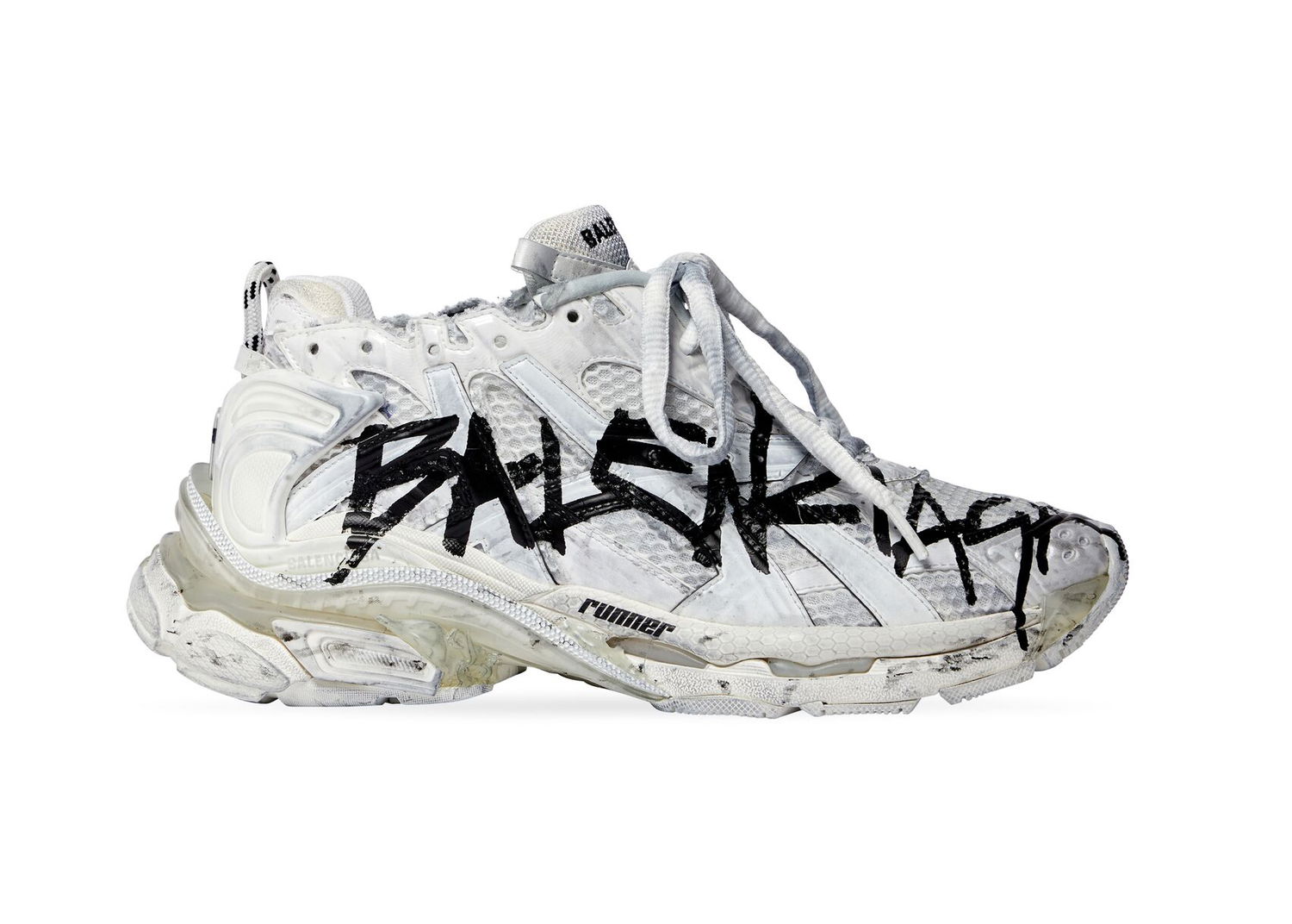 Кецове и обувки Balenciaga Runner Graffiti "White" W Бежово | 677402W3RBQ9010, 0