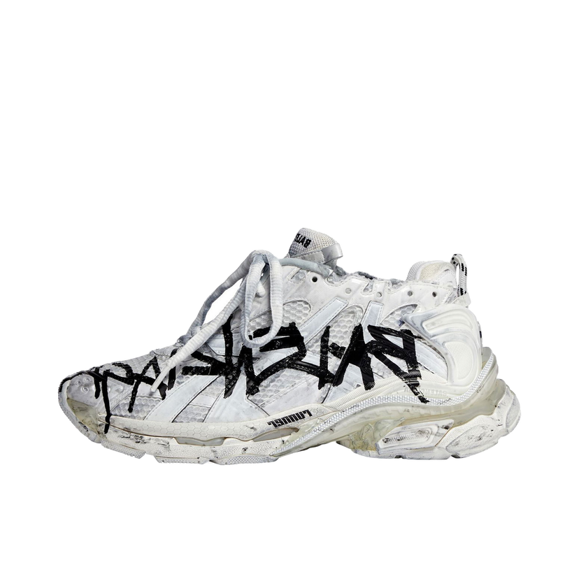 Кецове и обувки Balenciaga Runner Graffiti "White" W Бежово | 677402W3RBQ9010