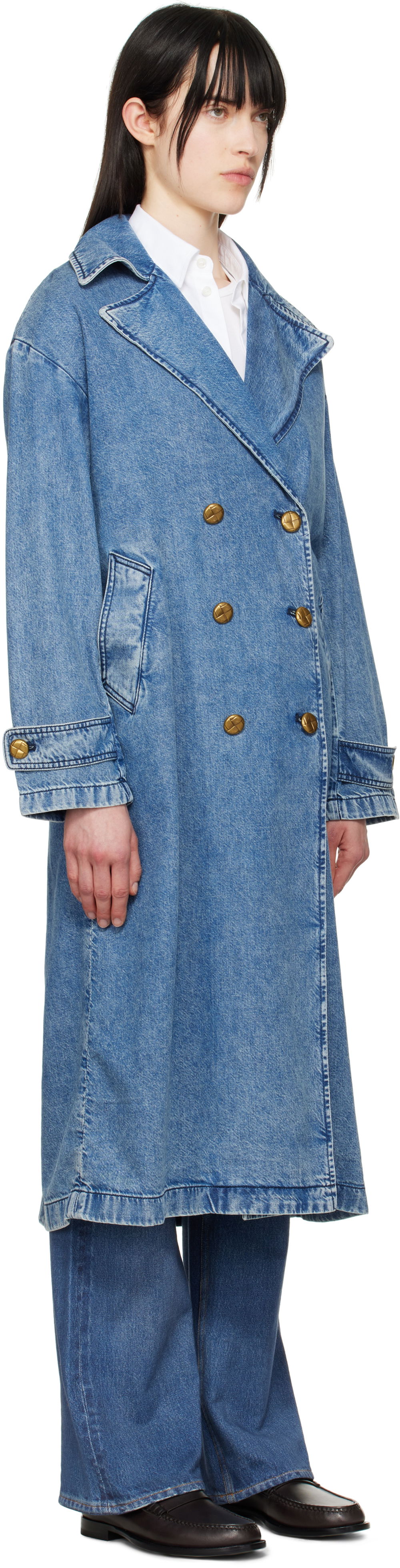 Тренчкот rag & bone rag & bone Featherweight Alora Denim Trench Coat Синьо | WDD25S1498FWBE, 1