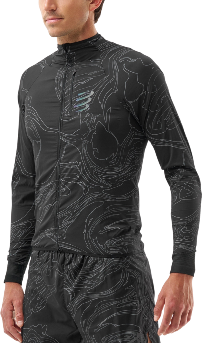 Ветровка Compressport Hurricane Windproof Patterned Jacket Черно | ajvm11099047, 0