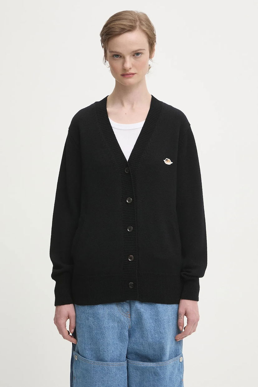 Пуловер Fiorucci Cardigan Angel Patch Merino Wool Черно | W02FPKCA257KN03BK01