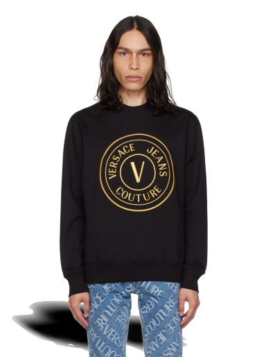 Суитчър Versace Jeans Couture V-Emblem Sweatshirt Черно | E75GAIT05_ECF06T