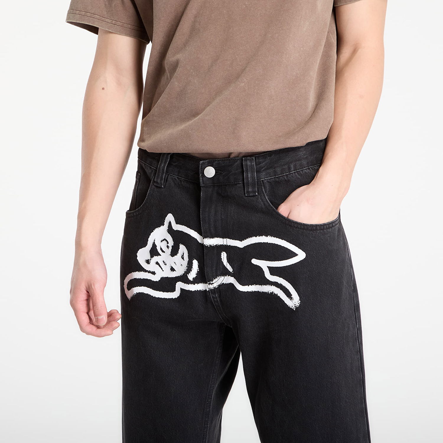 Дънки BILLIONAIRE BOYS CLUB Spray Paint Running Dog Double Scoop Denim Pants Черно | IC25485 Black, 1