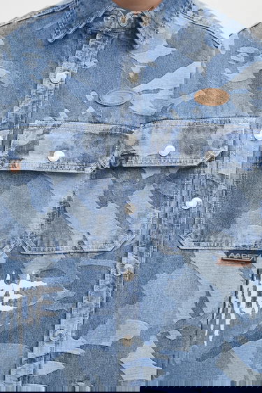 Риза AAPE by A Bathing Ape AAPE Main Long Sleeve Relaxed Fit Denim Shirt Синьо | AAPSTM8500XXN, 3