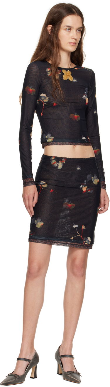Пола Eckhaus Latta Eckhaus Latta Duet Floral Print Miniskirt Черно | 1402-EL-PF25-BP -, 3