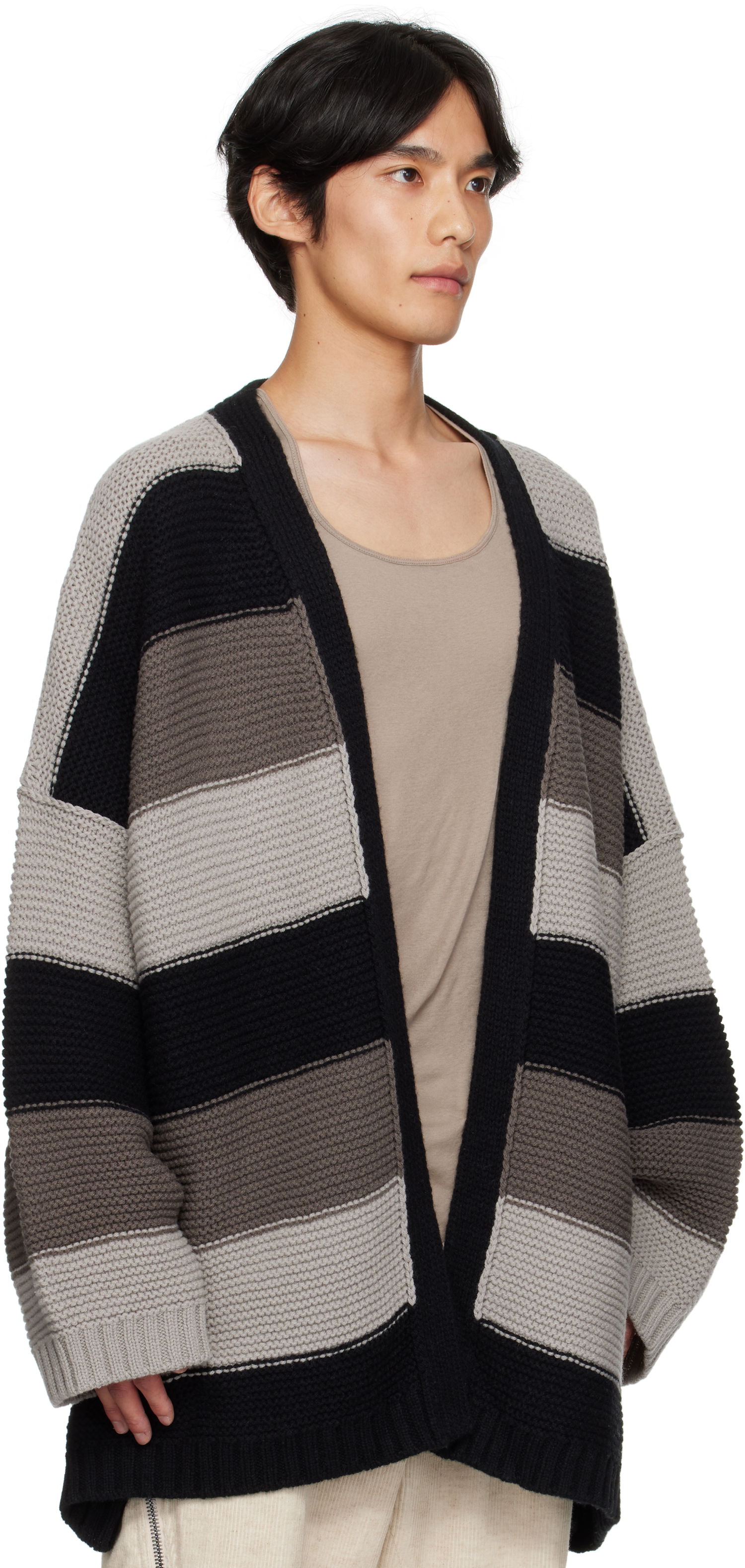 Пуловер Rick Owens Rick Owens Concordians Pitti Striped Knit Cardigan Многоцветен | RU02E1685 KWV, 1