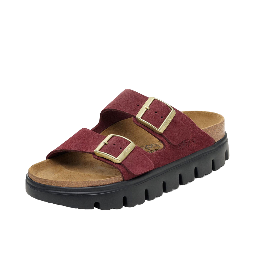 Кецове и обувки Birkenstock Arizona Platform Suede Leather Narrow Fit Sandals Бургунди | 1030581