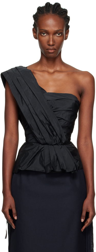 Тениски и потници Maison Margiela Maison Margiela Pleated One-Shoulder Top Черно | S51NC0629 M35350, 0