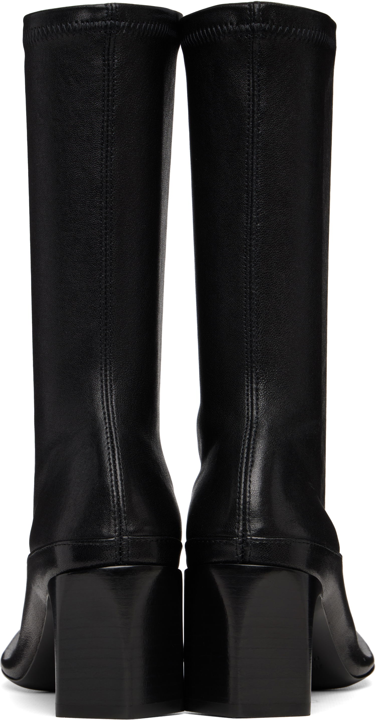 Кецове и обувки Jil Sander Jil Sander Mid-Calf Open-Toe Leather Boots Черно | J15WU0108_P1758, 1