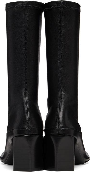 Кецове и обувки Jil Sander Jil Sander Mid-Calf Open-Toe Leather Boots Черно | J15WU0108_P1758, 1