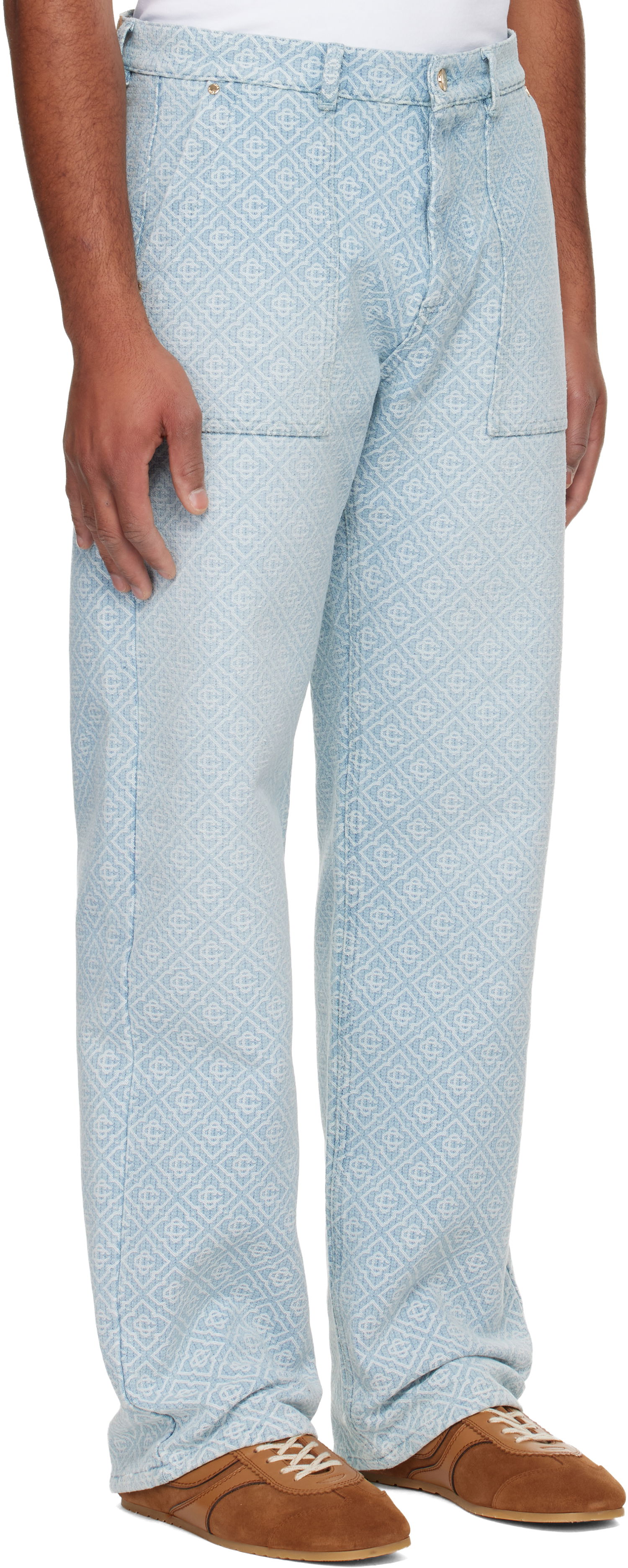 Дънки Casablanca Casablanca Relaxed Monogram Jeans Синьо | MPF25-TR-331-01, 1