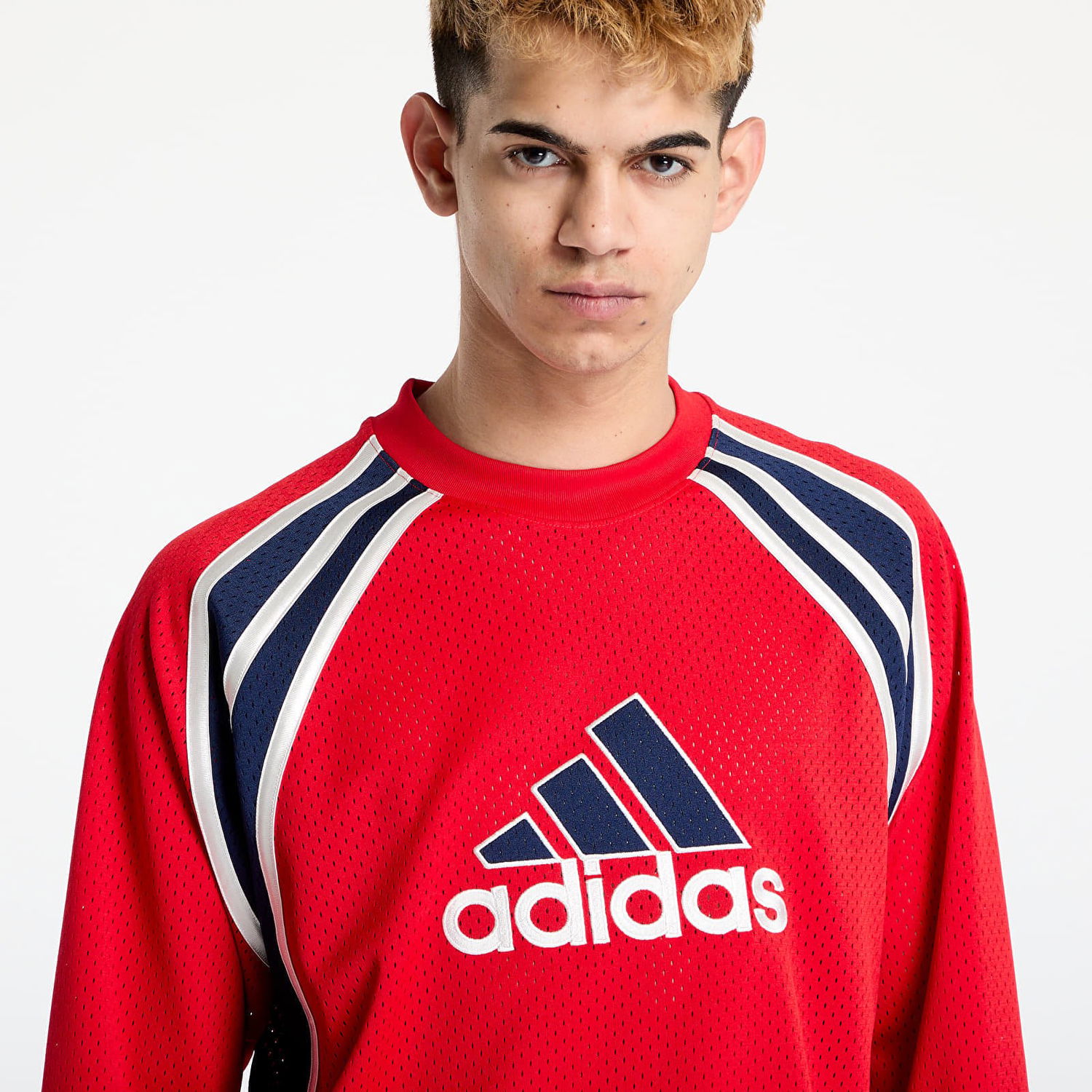 Суитчър adidas Performance Mesh Long Sleeve Warm Up Top Червено | JD5376, 1