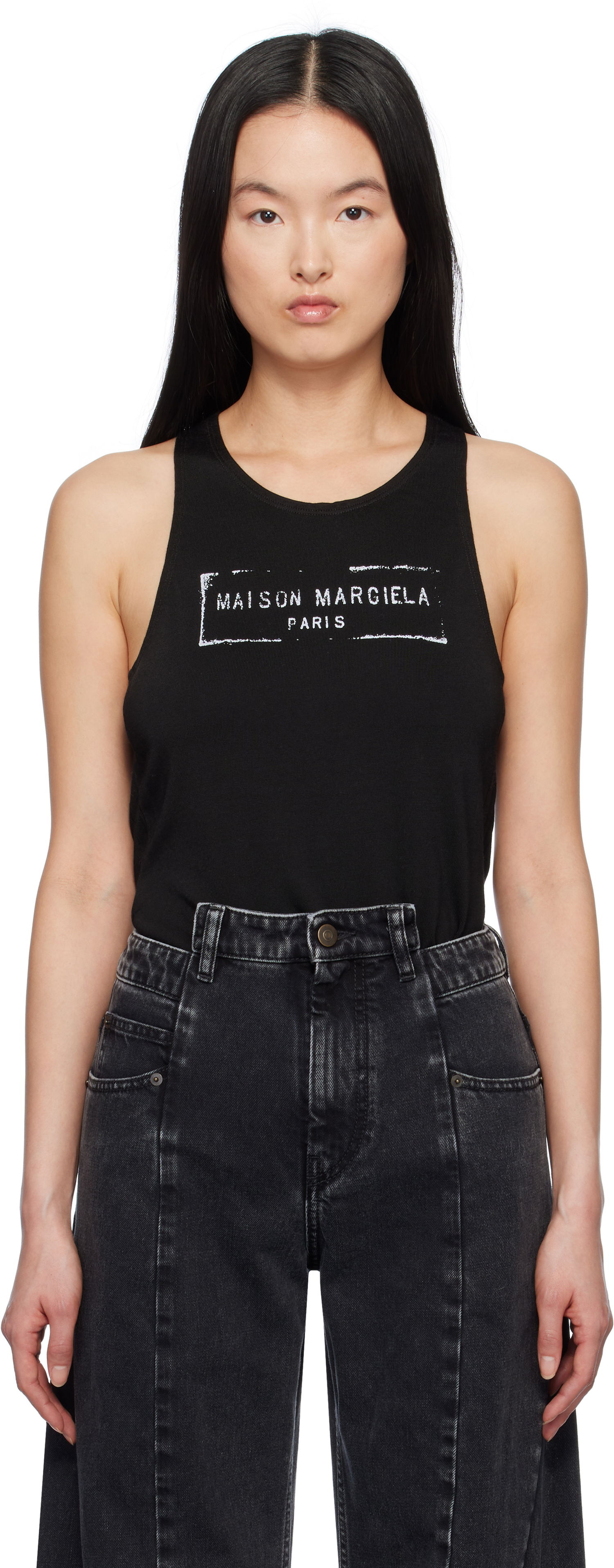 Потник Maison Margiela Maison Margiela Logo Tank Top Черно | S51NL0048 S24522, 0
