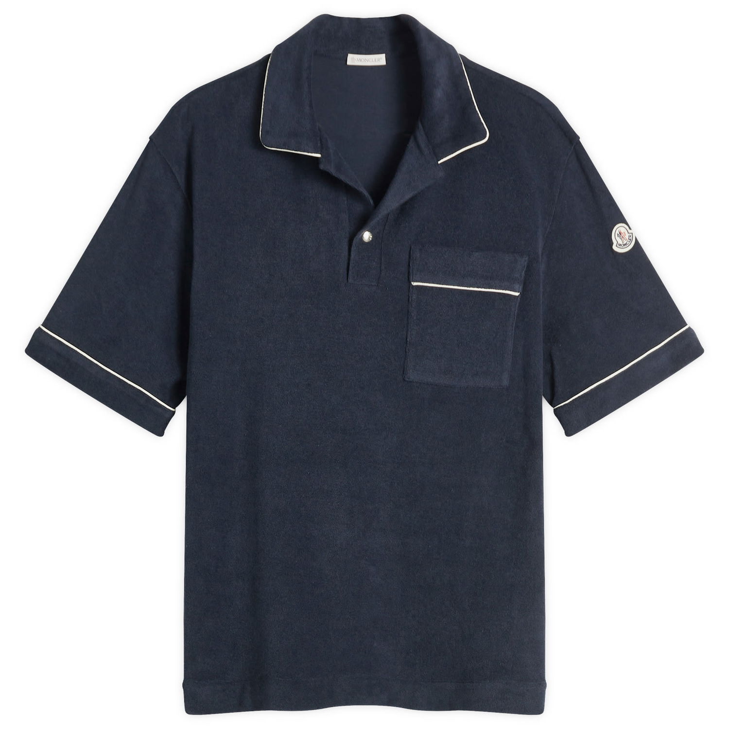 Поло тениска Moncler Men's Cotton Terry Polo Shirt Тъмно синьо | 8A000-22-89AVN-778, 1