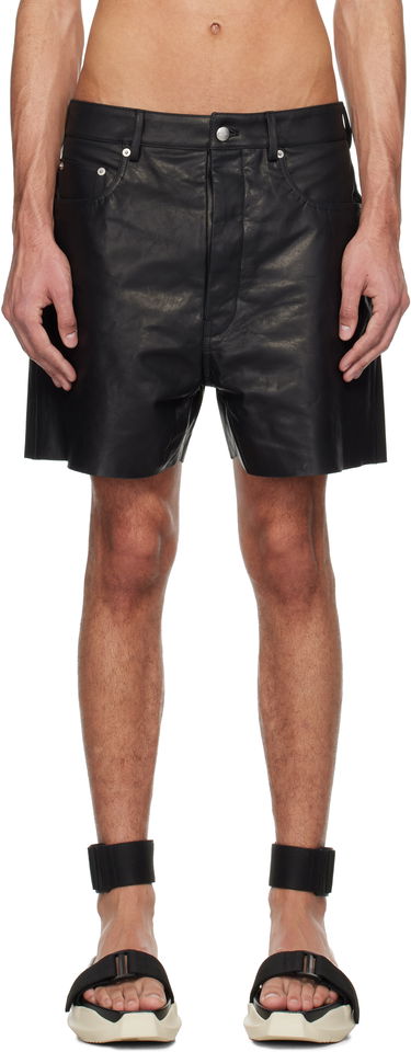 Къси панталони Rick Owens Rick Owens Hollywood Geth Leather Shorts Черно | RU01E5373 LSU, 0