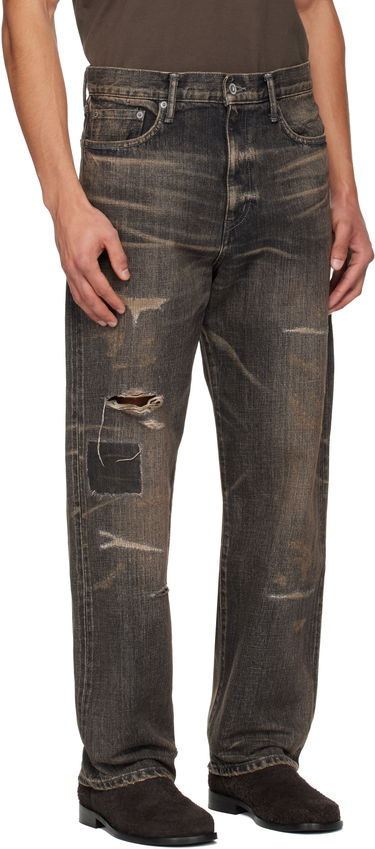 Дънки Neighborhood Distressed Ripped Patched Denim Jeans Синьо | 252XBNH-PTM08, 4
