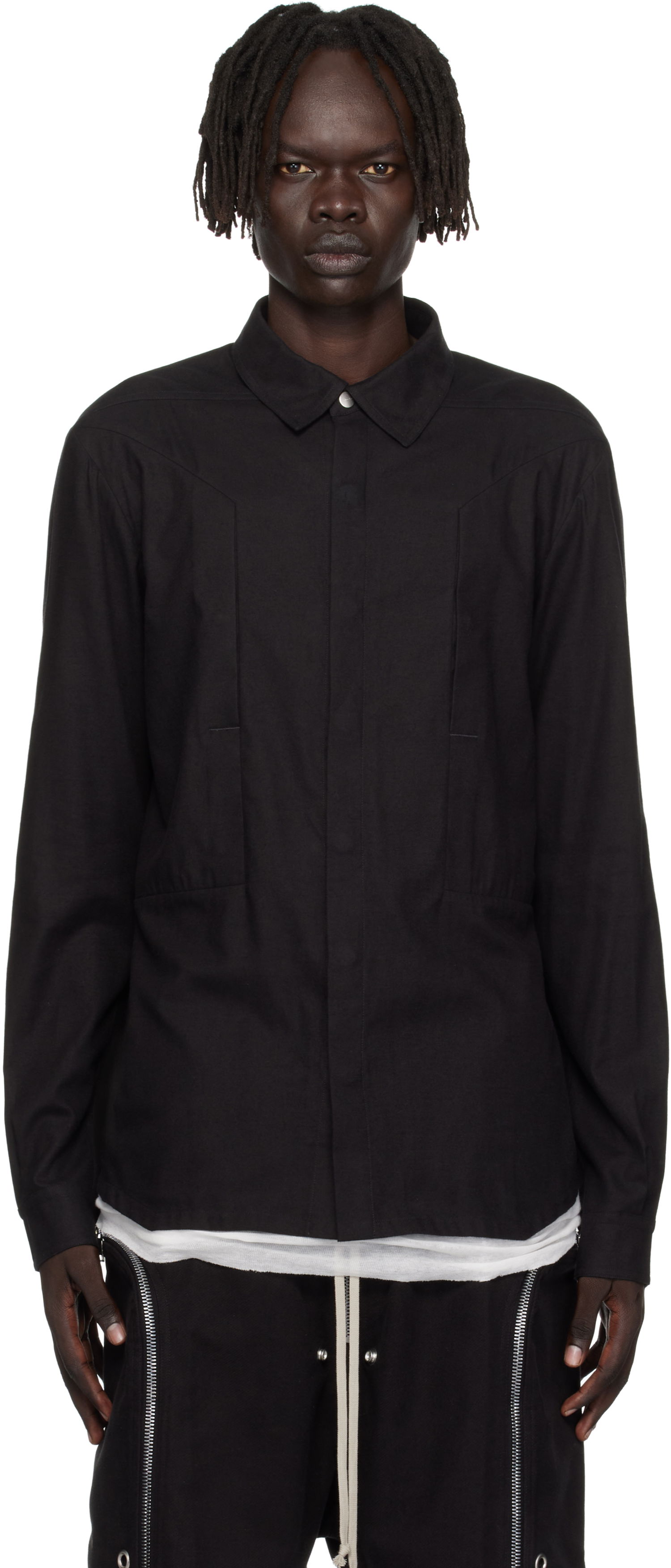 Риза Rick Owens Rick Owens Concordians Fogpocket Shirt Черно | RU02E1237 FLW, 0