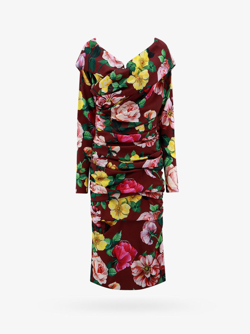 Pокля Dolce & Gabbana Floral Print Dress Червено | F6AWYTFSA6BHR4YG