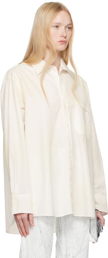 Риза Maison Margiela MM6 Maison Margiela Cotton Poplin Long Sleeve Shirt Бяло | S62DT0035 M35458, 1