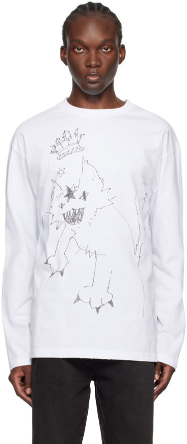 Тениска We11done Monster Graphic Long Sleeve T-Shirt Бяло | WD-TT2-24-747-U-WH, 0