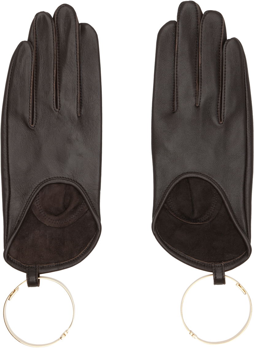 Ръкавици sacai sacai Leather Bangle Gloves Кафяво | 25-08253