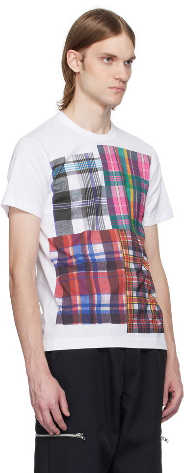 Тениска Comme des Garçons Comme des Garçons Shirt Tartan Square Print T-Shirt Бяло | FO-T007-051, 1