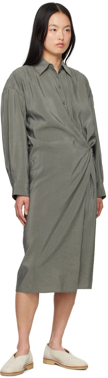 Pокля LEMAIRE Lemaire Twisted Midi Dress Зелено | DR1024 LF208, 3
