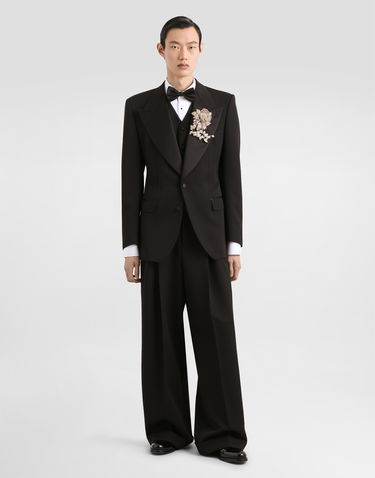 Панталони Dolce & Gabbana Wool Gabardine Trousers Черно | GP17DTFU21EN0000_1, 1