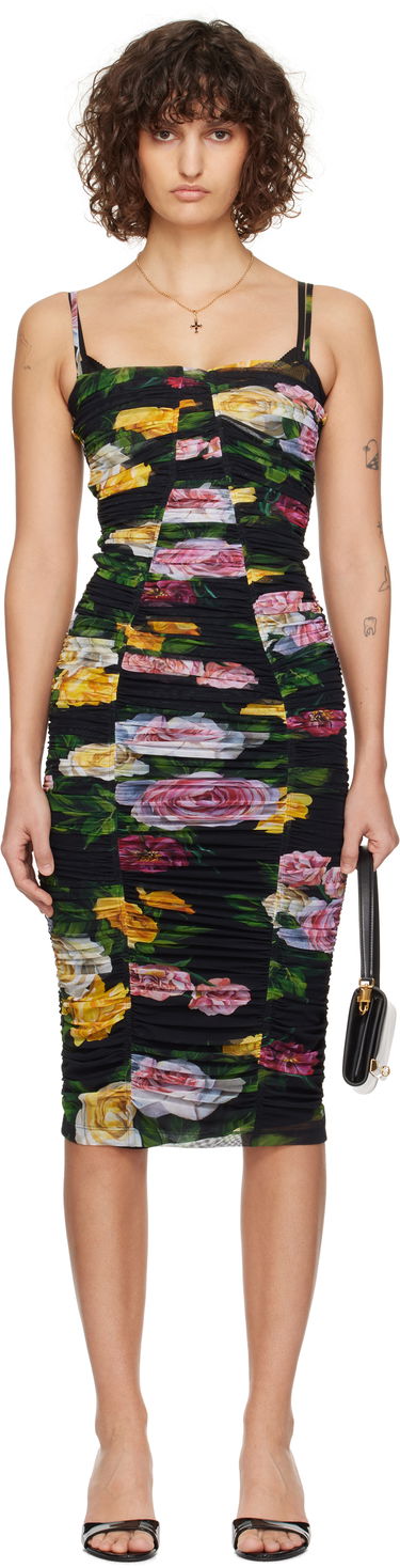 Pокля Dolce & Gabbana Dolce&Gabbana Tulle Floral Print Midi Slip Dress Многоцветен | F6FAKT FSUBI, 0