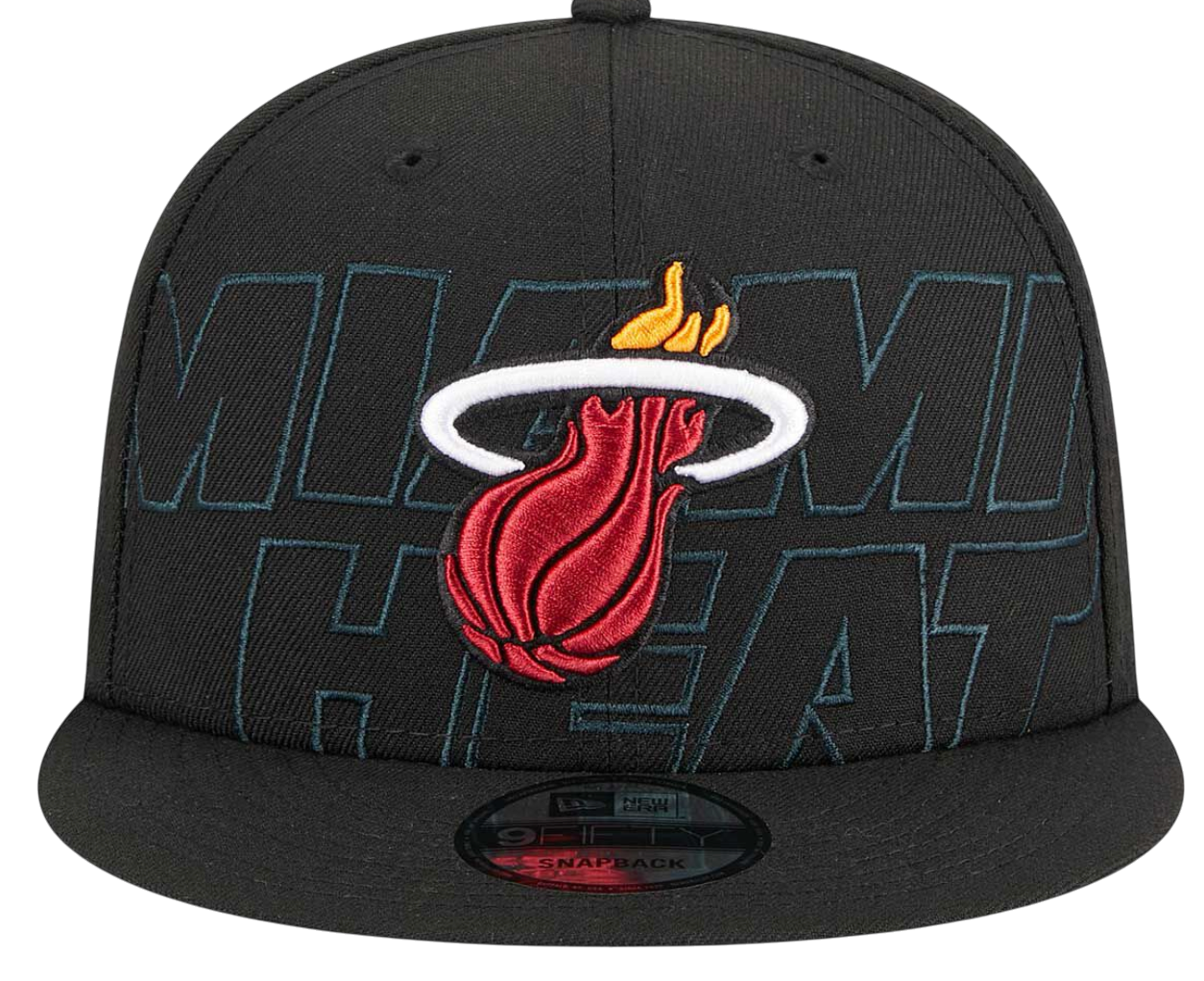 Шапка с козирка New Era Miami Heat 2023 Draft 9Fifty Snapback Cap Черно | 60360920-60360920, 1