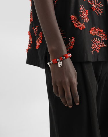 Гривна Dolce & Gabbana Dolce & Gabbana Metal Bracelet with Coral Details and Logo Червено | WBO5C4W111187655, 1