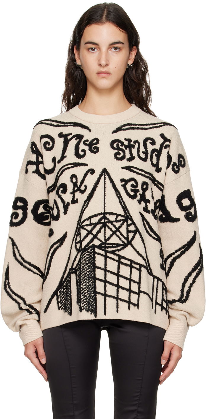 Пуловер Acne Studios Jacquard Sweater Бежово | B60297-, 0