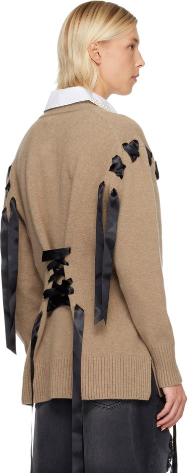 Пуловер Simone Rocha Simone Rocha Sculpted Ribbon Corset Cardigan Бежово | LMK8 0660, 2