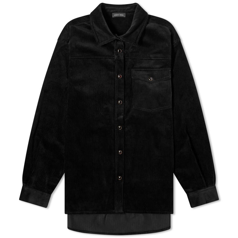 Риза Anine Bing Corduroy Shirt Black Черно | A-07-3785-000