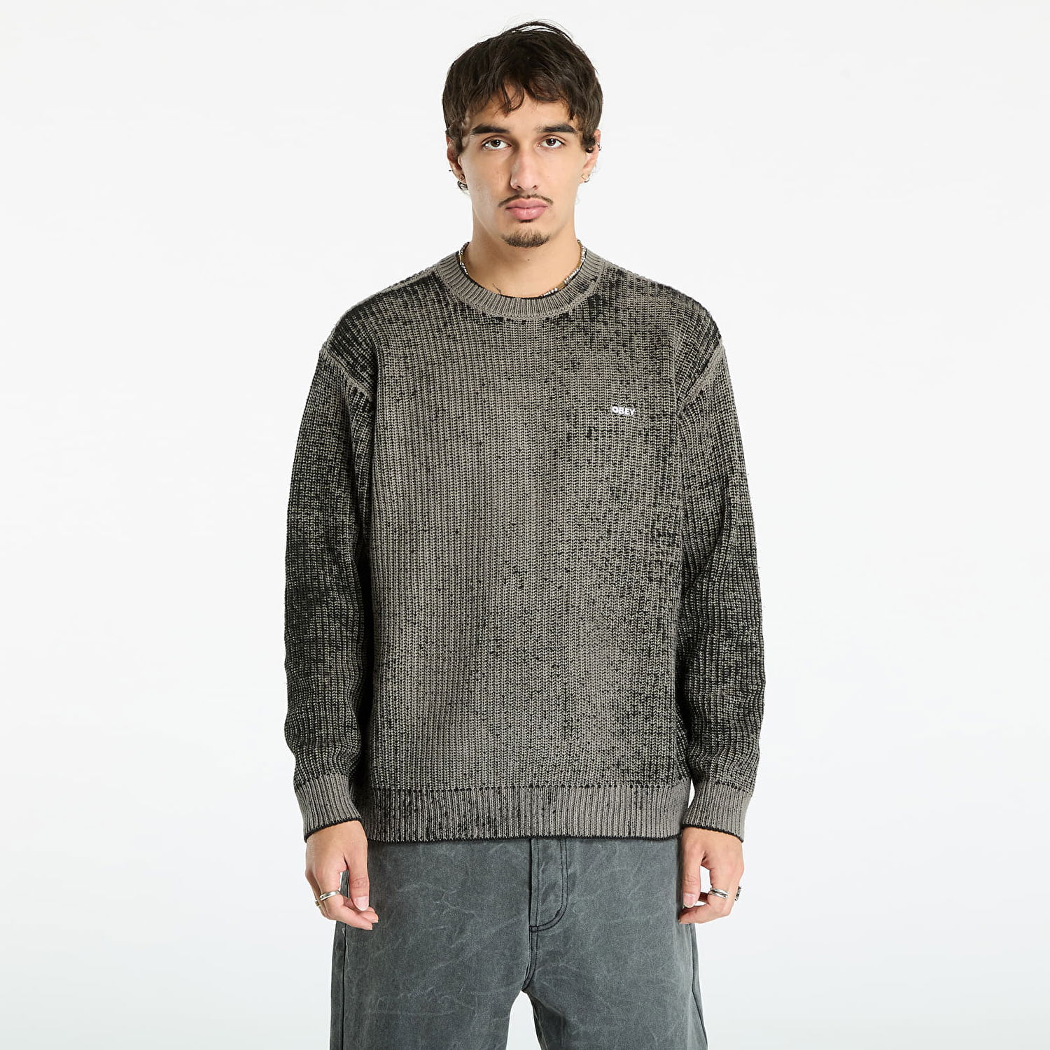 Пуловер OBEY OBEY Spray Effect Sweater Сиво | 151000109-BKM, 0